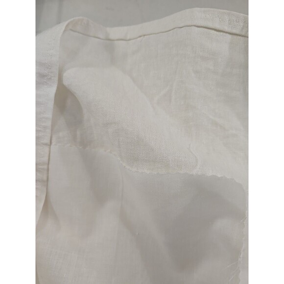 Handmade White Linen Shift Womens Lge Halter Brown Strap Peasant Resortwear - Picture 4 of 7